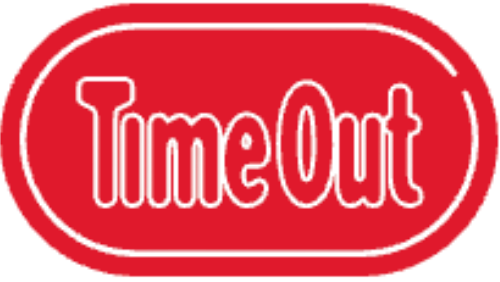Red 'Time Out' logo on a white background